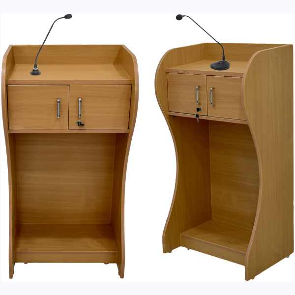 Podium Lecture Stand - 5 Feet Height, Durable Black Design | Polished Finish, Easy To Clean