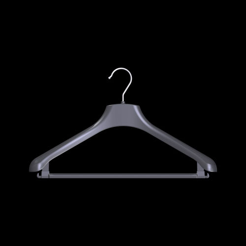 Coat And Suit Bar Set Plastic Hangers - Color: Silver