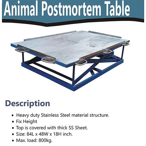 Animal Postmortem Table - General Use: Commercial Furniture