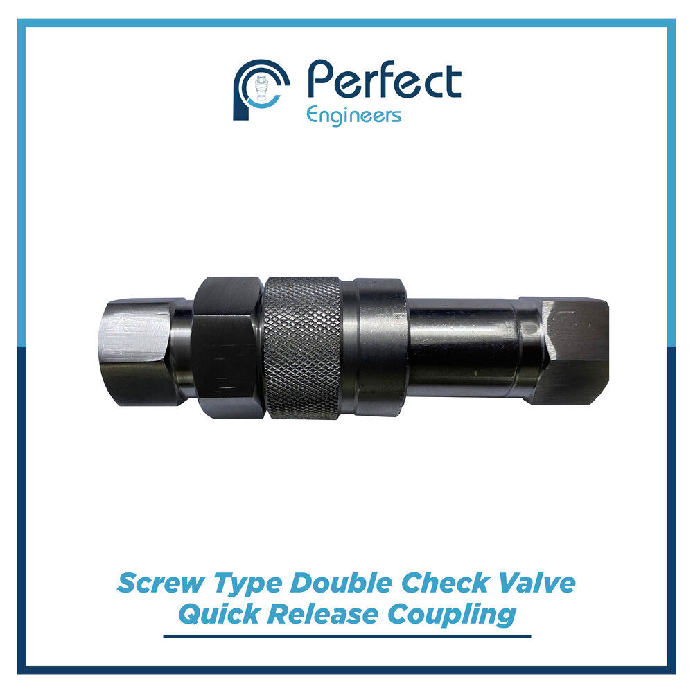 Screw type double check valve quick release coupling