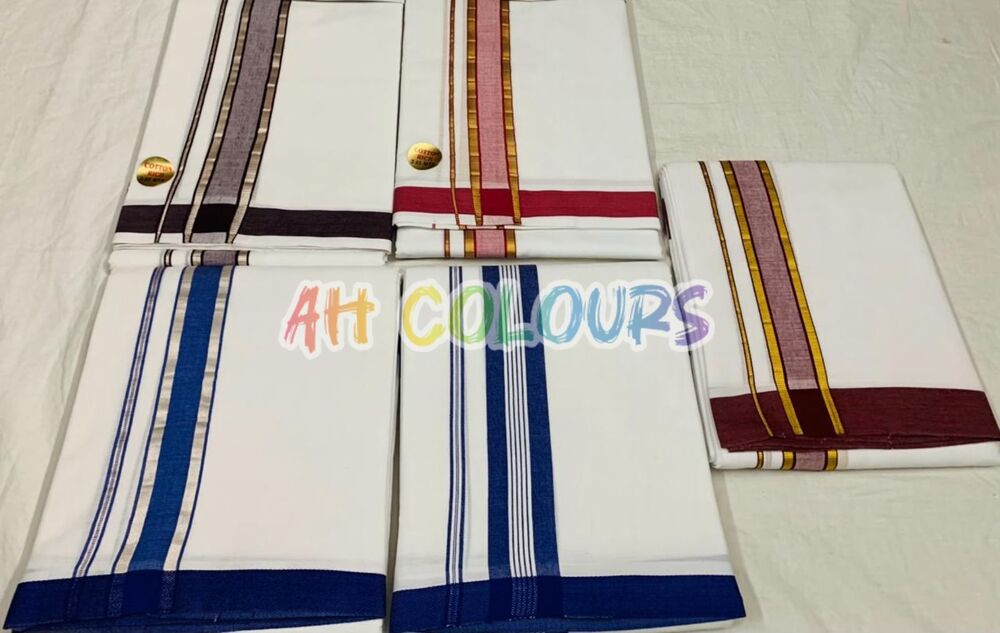 4 mts cotton dhoti color border