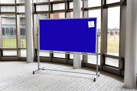 Office Notice Board With Movable Stand - Color: White