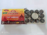 Amokam Cup Sambrani Black (Perfect) 12 Pcs