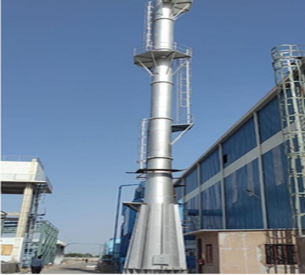 Boiler & Furnace Chimney - Mild Steel, 30 Mtr Height, Silver Color | Industrial Usage, Standard Size, Pollution Exhaust Solution