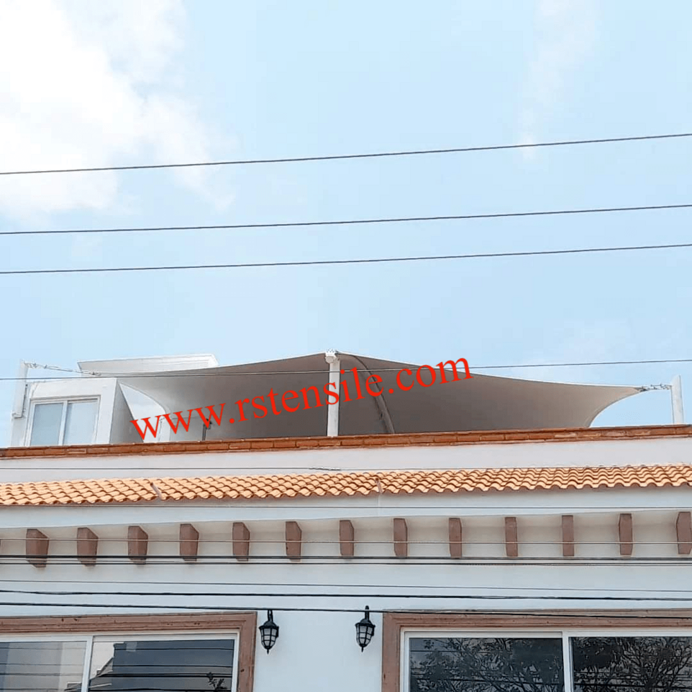 Tensile Walkway Structure - Steel Roof 8x100x10ft Dimensions | Easy Assembly Waterproof Sturdy Design 10-year Lifespan Eco-friendly