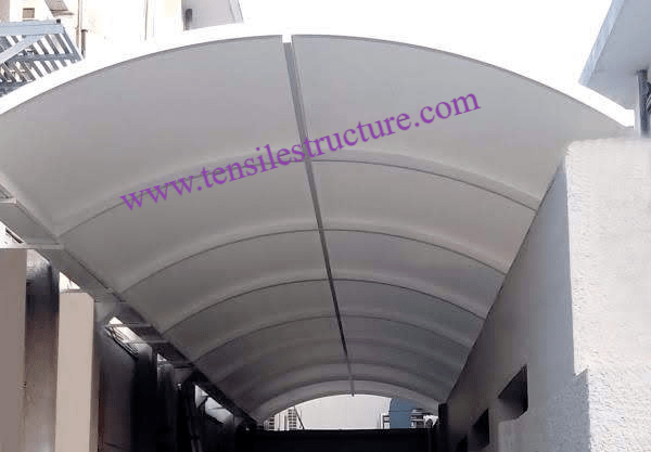 Tensile Walkway Structure - Steel Roof 8x100x10ft Dimensions | Easy Assembly Waterproof Sturdy Design 10-year Lifespan Eco-friendly