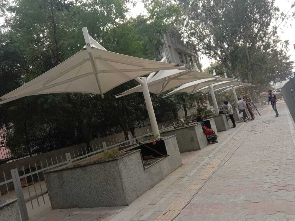 Walkway Entrance Structure - Pvc, 25x15x16 Ft, White | Modular Design, Easy To Assemble, Eco-friendly, Durable Steel Roof, 10-year Lifespan
