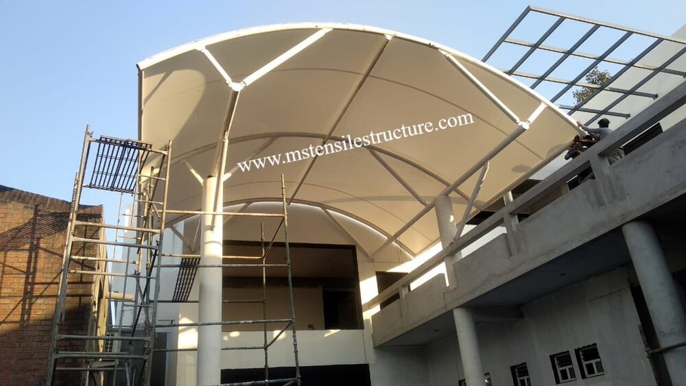 Walkway Entrance Structure - Pvc, 25x15x16 Ft, White | Modular Design, Easy To Assemble, Eco-friendly, Durable Steel Roof, 10-year Lifespan