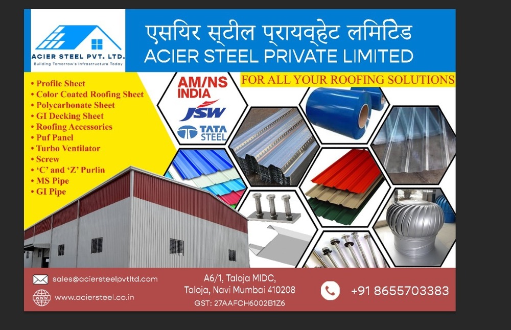 Tata Metal Roofing Sheets - Length: As Per Your Size Millimeter (Mm)