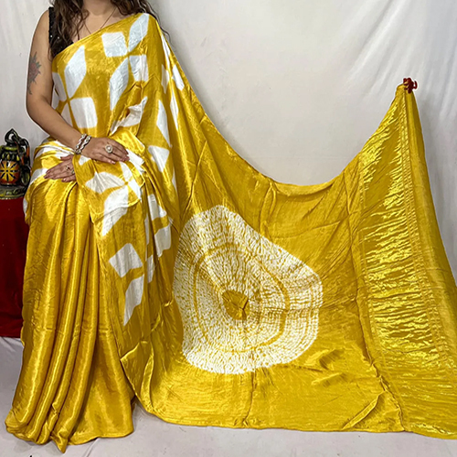 Pure Modal Silk Shibori With Clamp Dyeing Saree - Color: Different Available