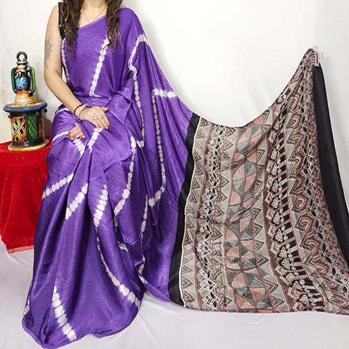 Purple Color  Silk Saree - Color: Different Available