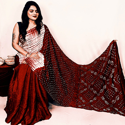 Pure Mehroon Color Silk Saree
