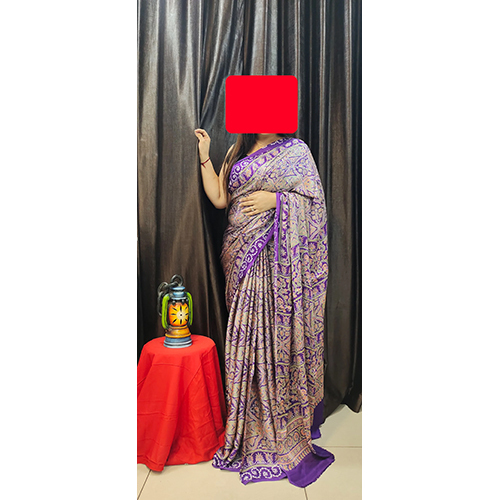 Pure Modal Silk Ajrakh Saree