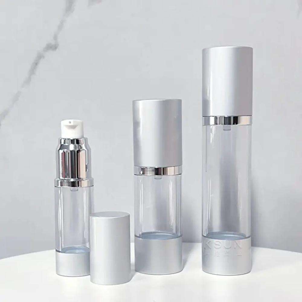 50ml Airless Matt Silver Bottle - Capacity: 50 Milliliter (ml)