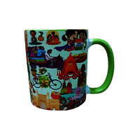 Three tone green ceramic mug