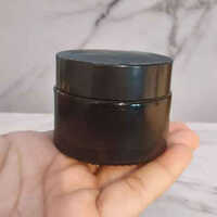 50gm Black Glass Jar - Pattern: Plain