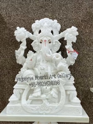 White Marble lord Ganesh Statue