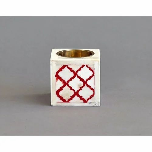 Bone Inlay Candle Holder - Intricate Floral Pattern | Elegant Bone Inlay Decor, Perfect For Home Ambiance And Stylish Display