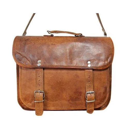 Leather Duffle Bag - Color: Brown