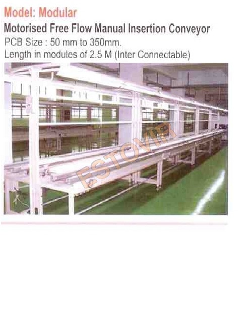 Whiite Motorised Free Flow Manual Insertion Coveyor