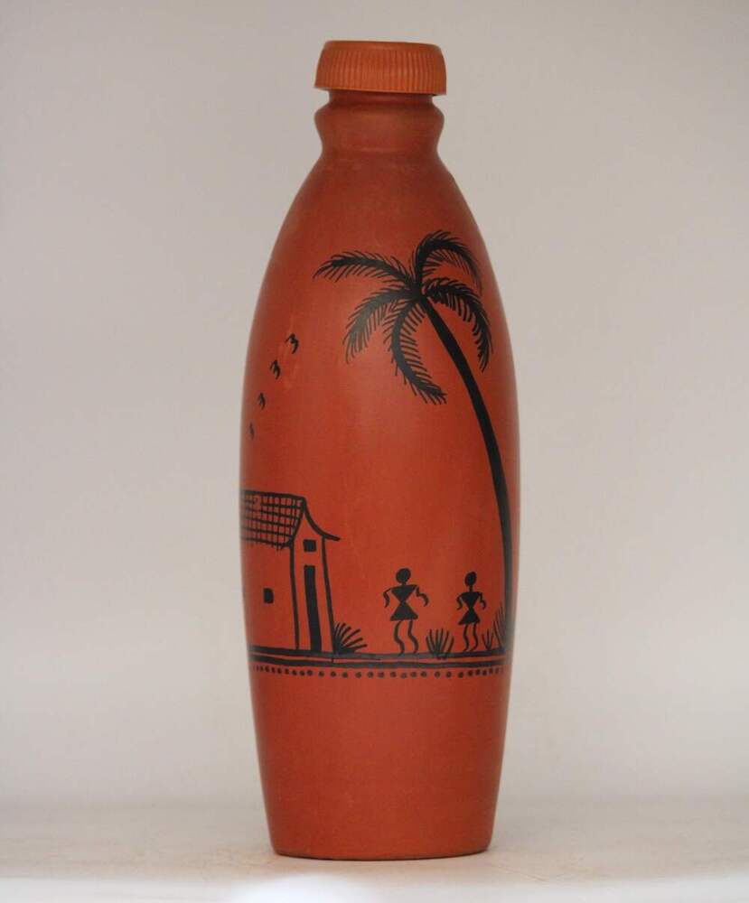 Water Bottle 1 lit Warli Coconut Design