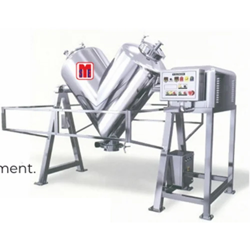 V Blender - Stainless Steel, Semi-Automatic, Silver | 220-440 Volt, 1-Year Warranty, Ideal for Pharma Applications