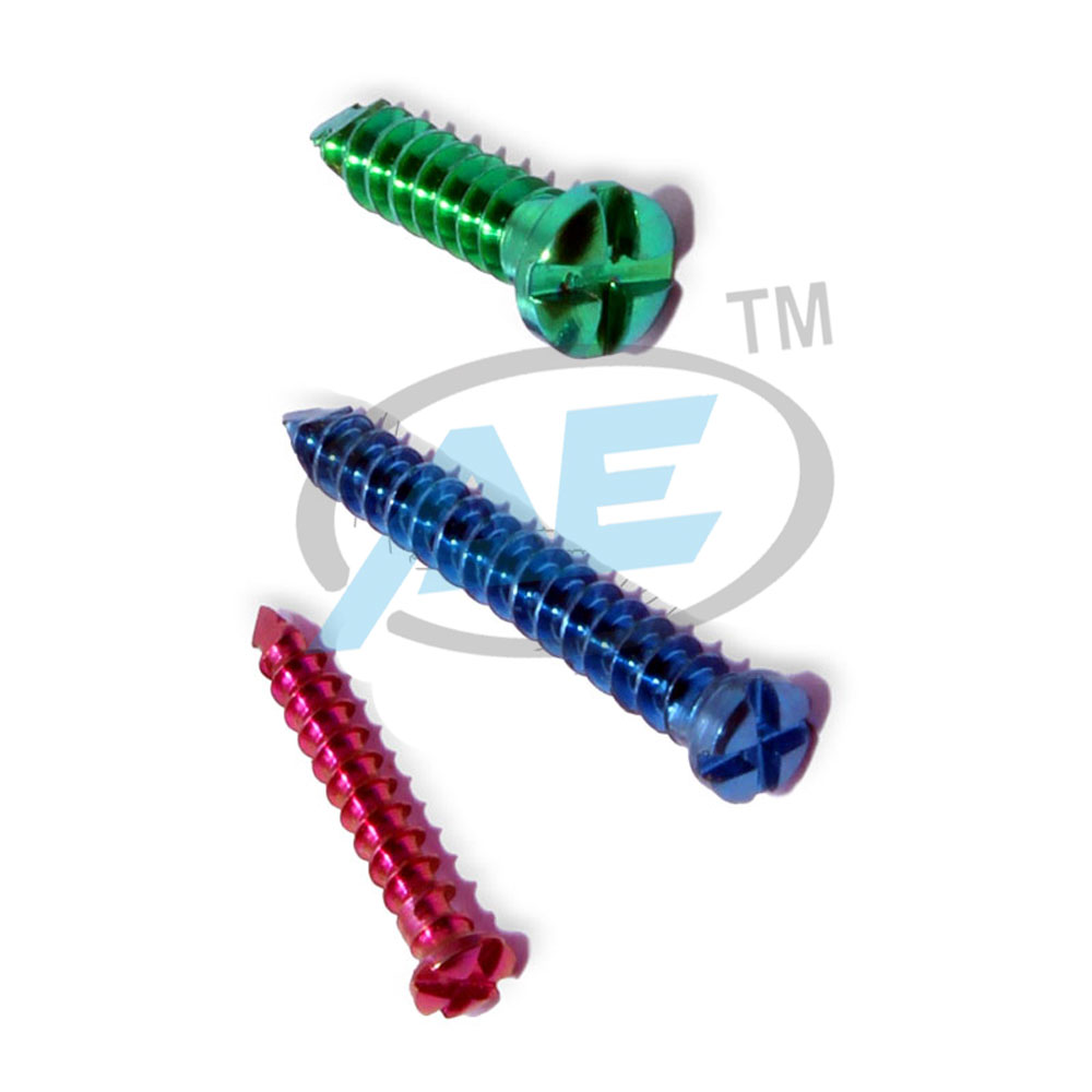 Titanium Mini Screw - Diameter: 1.5mm, 2.0mm, 2.5mm | Length: 4mm To 18mm, Available In Slot Or Cross Head Options