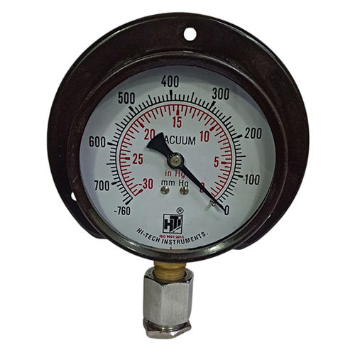 4 Inch 3-8 Bsp Dial Bottom Vacuum Pressed Steel Pressure Gauge - Color: Silver