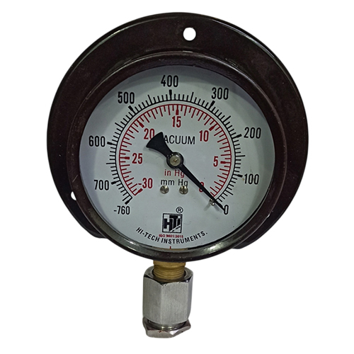 4 Inch 3-8 BSP Dial Bottom Vacuum Pressed Steel Pressure Gauge
