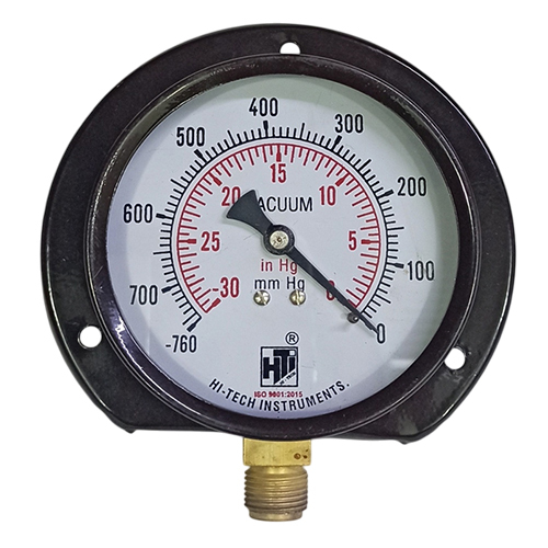 4 Inch 3-8 BSP Dial Bottom Vacuum Pressed Steel Pressure Gauge