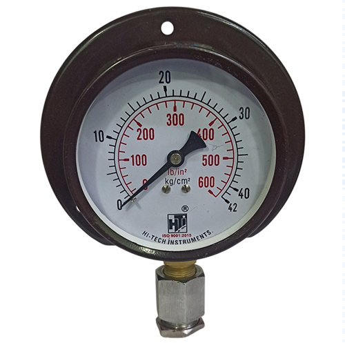 4 Inch 3-8 BSP Dial Bottom I Pressed Steel Pressure Gauge
