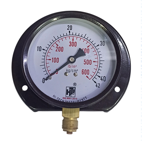 4 Inch 3-8 BSP Dial Bottom I Pressed Steel Pressure Gauge