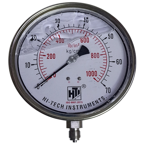 6 Inch 3-8 BSP Dial Bottom Stainless Steel Pressure Gauge