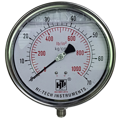 6 Inch 3-8 BSP Dial Bottom Stainless Steel Pressure Gauge