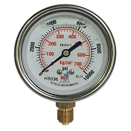 2.5 Inch Dial Bottom Non-ferrous Pressure Gauge - Color: Any Color