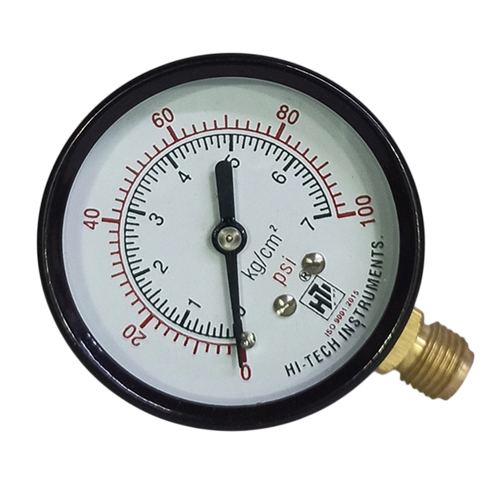 2.5 Inch 1-4 BSP Dial Bottom I Pressed Steel Pressure Gauge