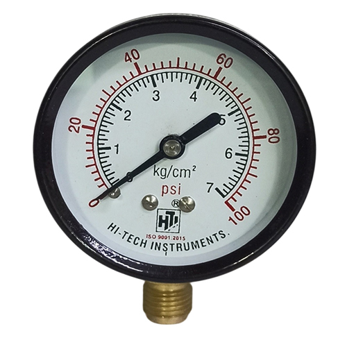 2.5 Inch 1-4 BSP Dial Bottom I Pressed Steel Pressure Gauge