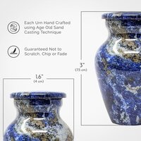 Indian Handcrafted Metal keepsake Urn for Ashes Royal Blue Small Urns Supplies
