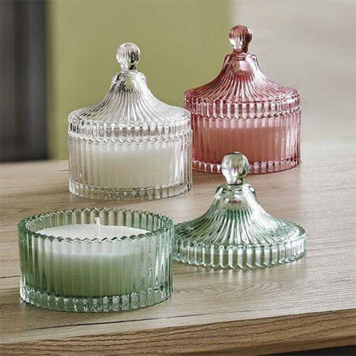 Medium Glass Candy Jar - Color: Multicolor