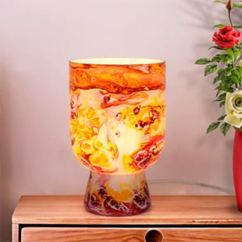 10.5 इंच का 3डी कांच का फूलदान