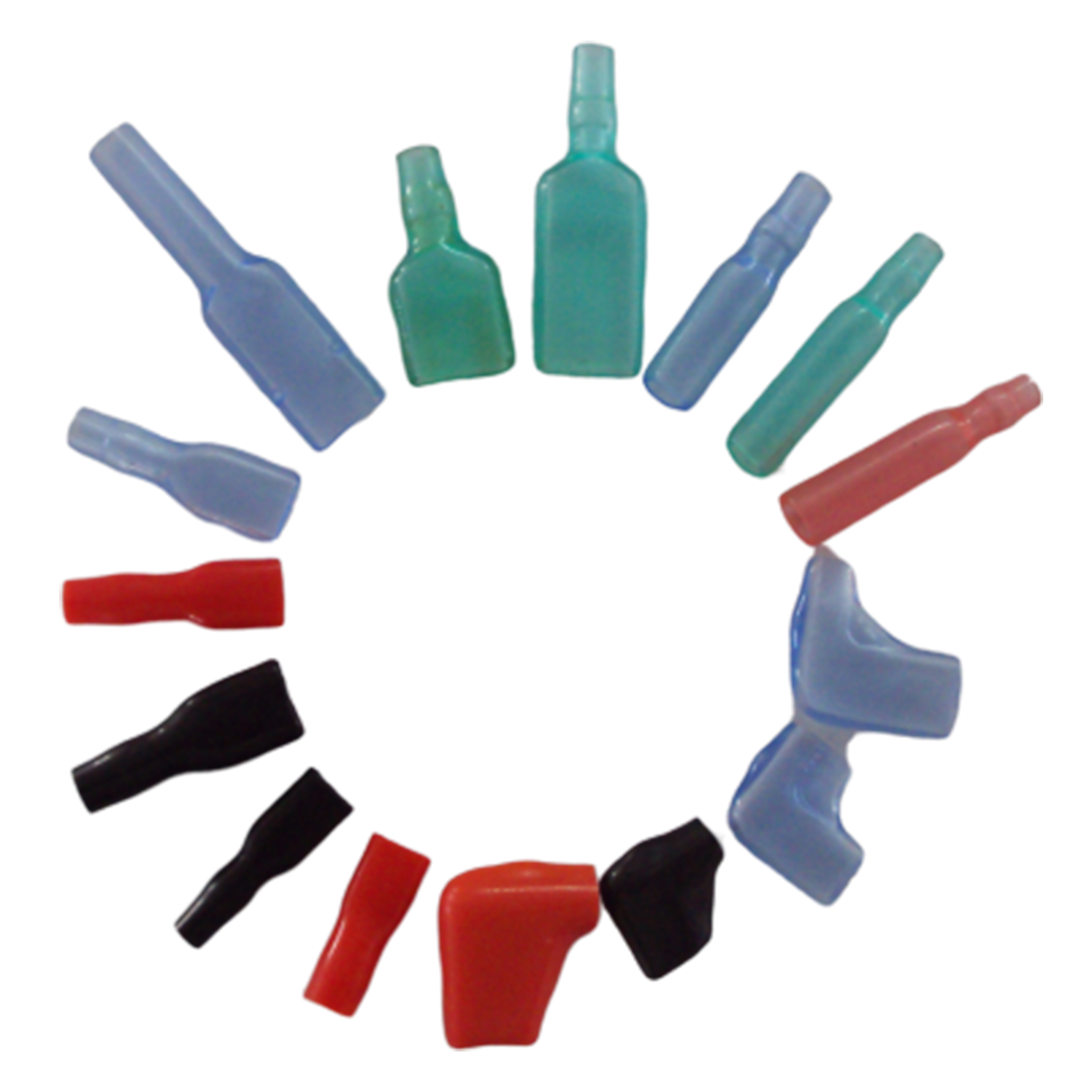 Flag Shape Terminal Sleeve - Plastic, Round, White/blue/yellow, Rated Voltage: 15v | Application: Automotive Industry, 1-year Warranty, Fits All Series Connectors
