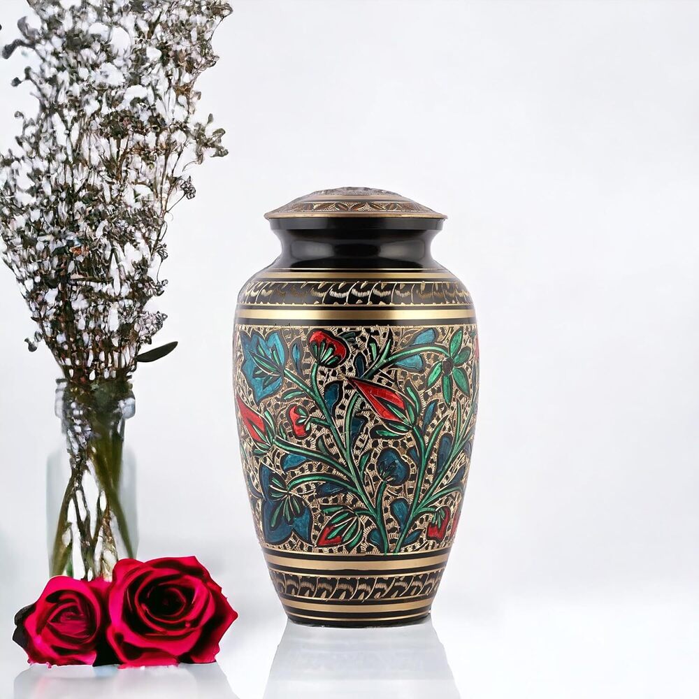 Black Elegance Brass Cremation Urn for Ashes Bulk Manufacturer of Urns from India
