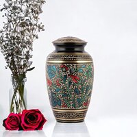 Black Elegance Brass Cremation Urn for Ashes Bulk Manufacturer of Urns from India