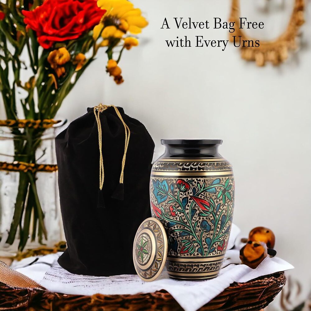 Black Elegance Brass Cremation Urn for Ashes Bulk Manufacturer of Urns from India