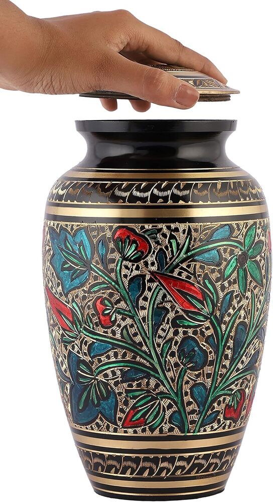 Black Elegance Brass Cremation Urn for Ashes Bulk Manufacturer of Urns from India