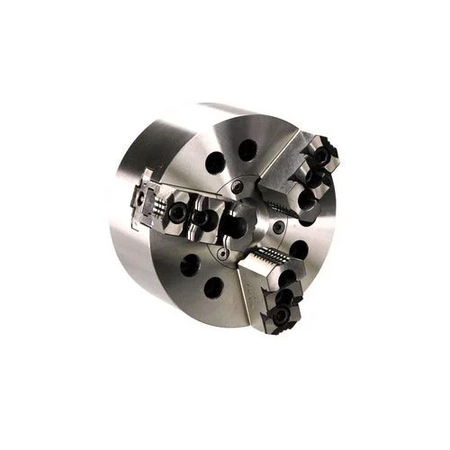 CNC Lathe Chucks - Stainless Steel, Hydraulic Power Source | Automatic Feature, Silver Color, Heavy-Duty Industrial Use