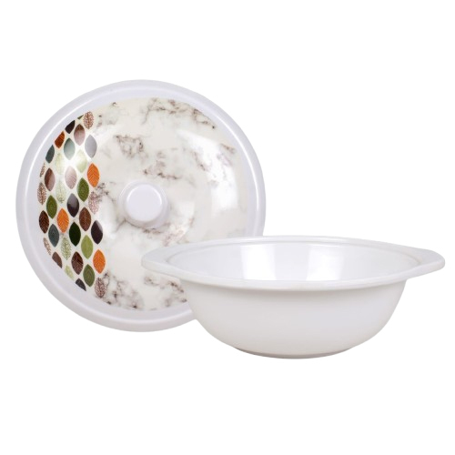 Designer Melamine Pot - Melamine Ceramic Material, Various Sizes Available, Multiple Color Options, Polished Surface Finish, Modern Attractive Design