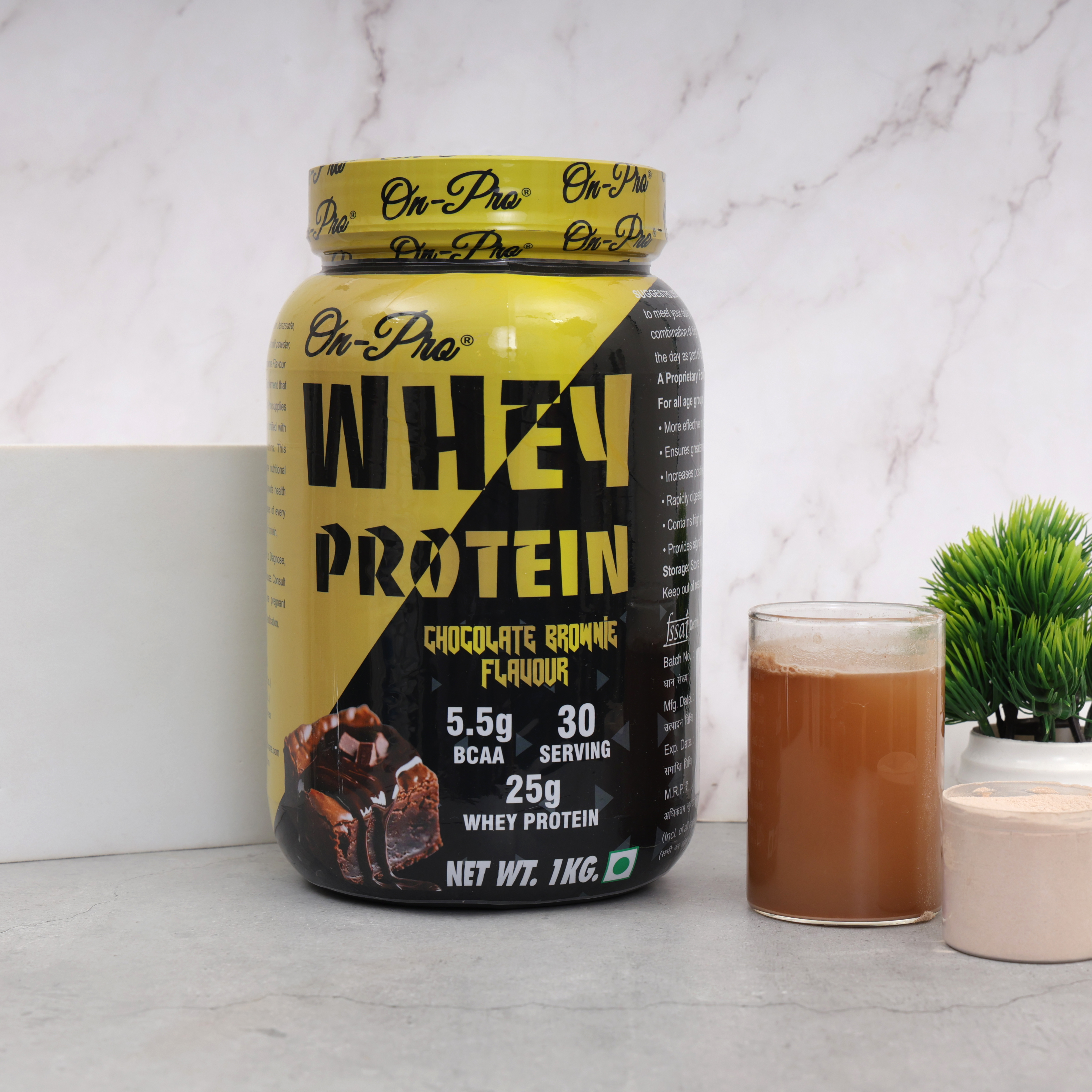 Whey Protein Chocolate Flavor - Powder, 100% Pure Whey Protein Concentrate & Isolate | Supports Muscle Growth, Recovery & Immune Function