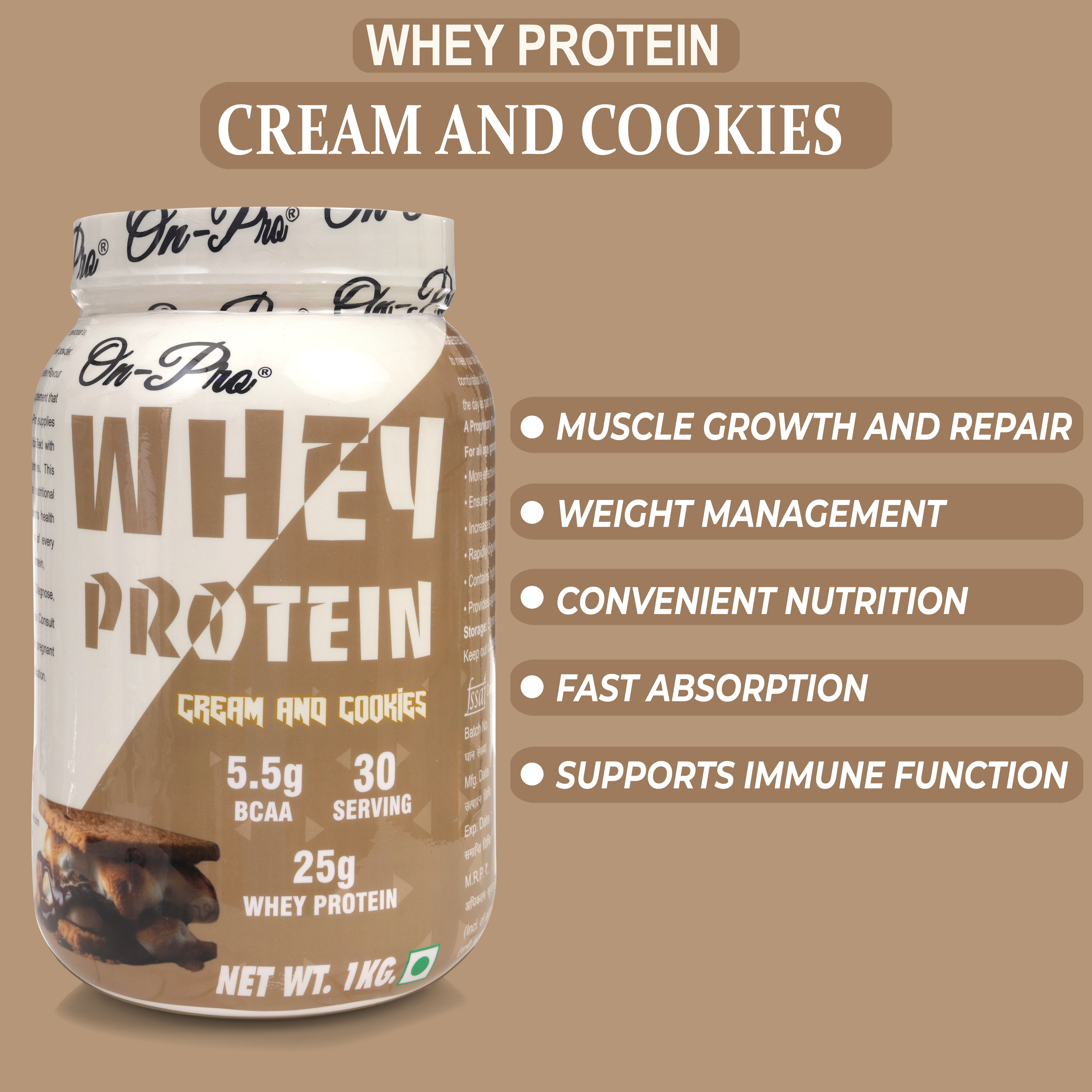 WHEY PROTEIN  CREAM & COKKIES  FLAVOUR