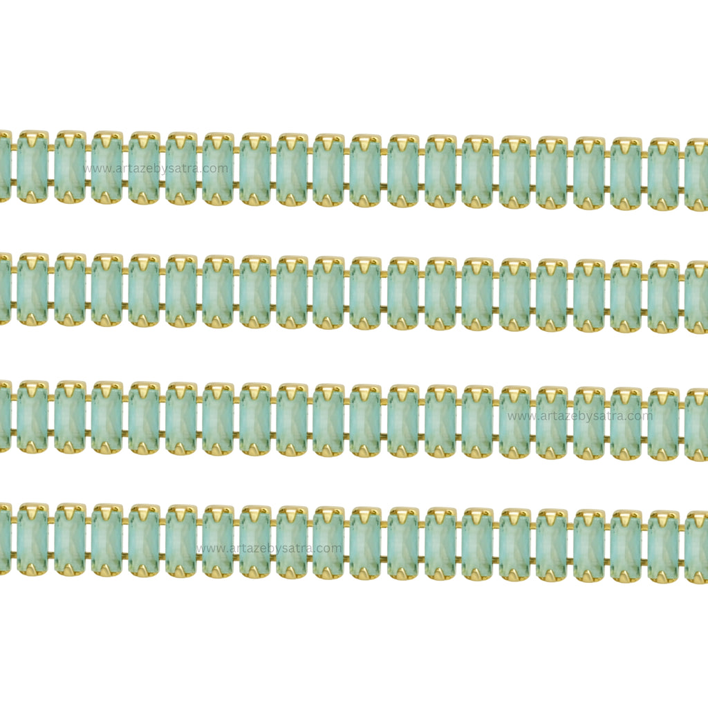 Mint Green Diamond Stone Chain | Qty : 1mtr | DC06